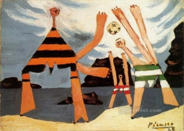 風船を持つ海水浴客 3 1928 パブロ・ピカソ Oil Paintings